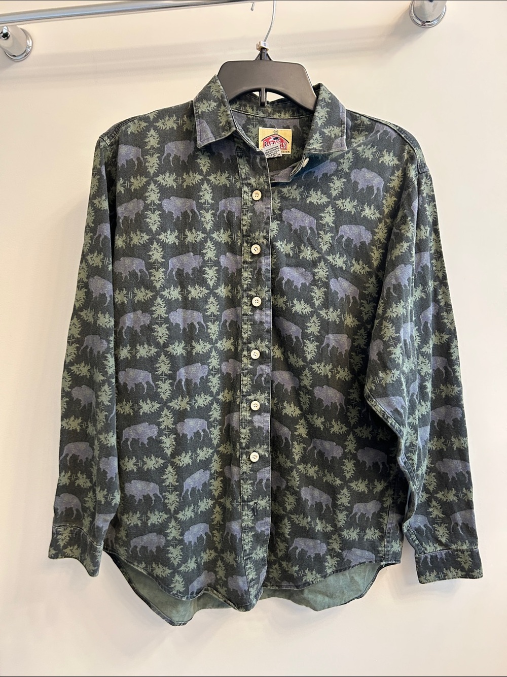 Women’s Barn Fly Distressed Graphic 100% Cotton Button-Up Barn Jacket